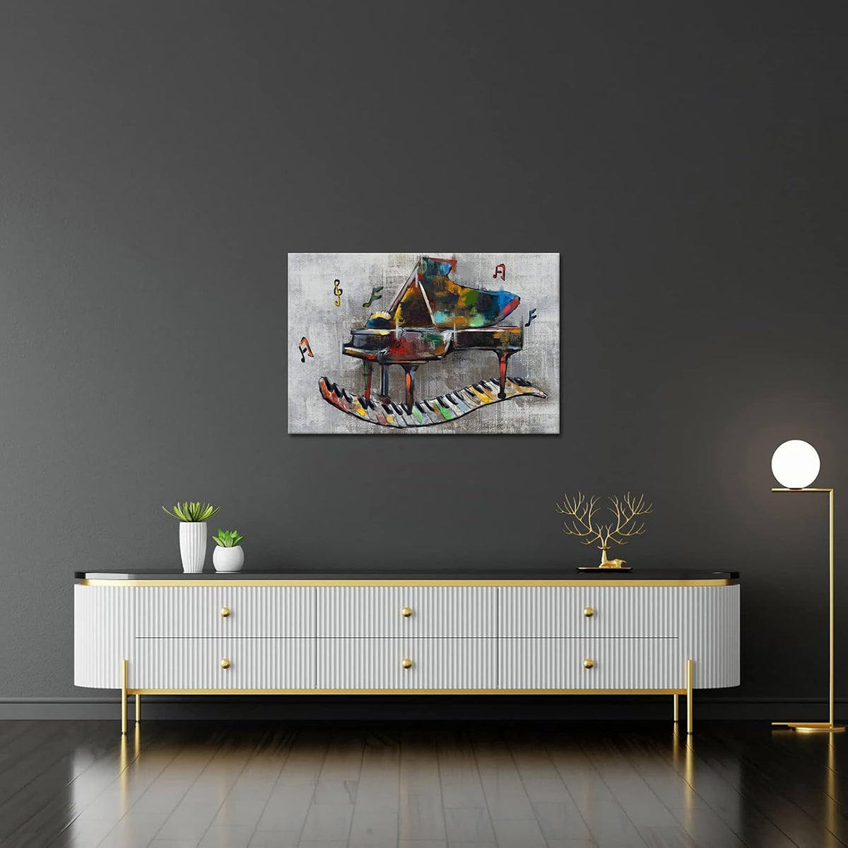 Vintage Music Canvas Wall Art Abstract Piano Music Notes 24x36inch O138