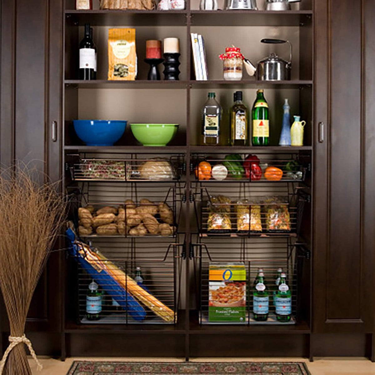 Bronze Wire Pullout Storage Basket Organizer (3 Pack) O9213