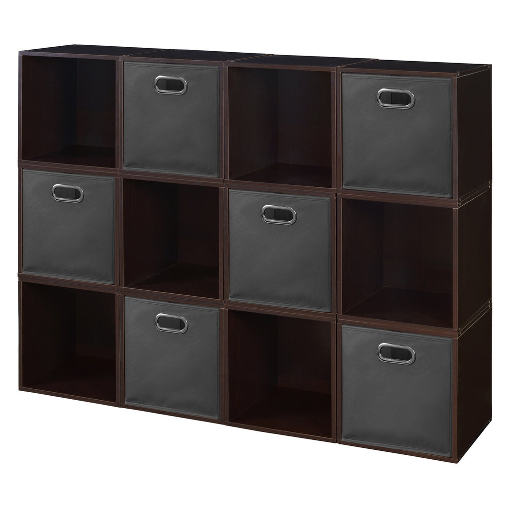 White Storage Sets with Foldable Fabric Storage Bins Y902793