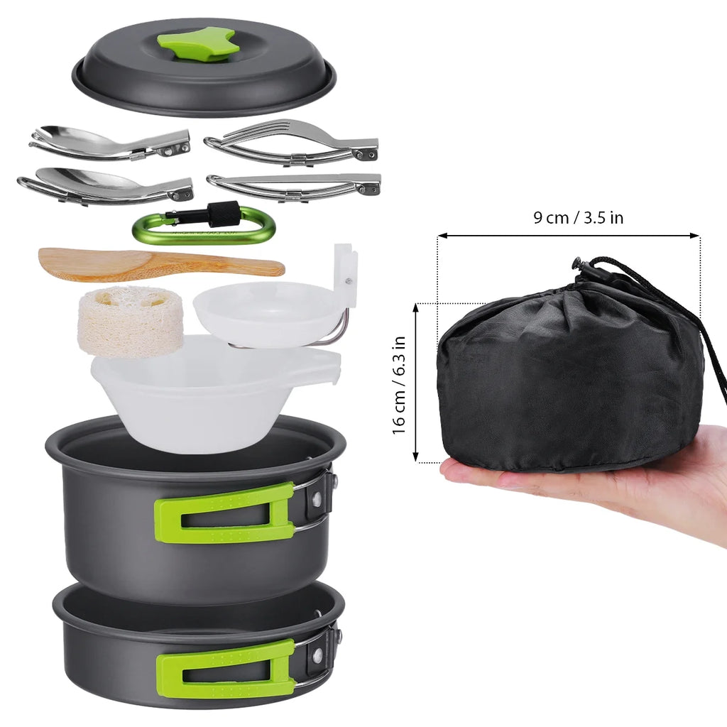 15 Pcs Non Stick Camping Cookware Set C60138