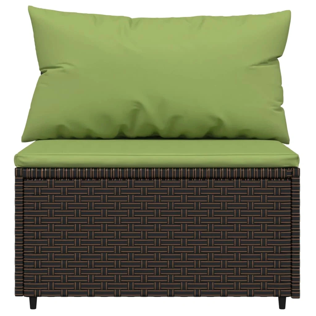 Brown Poly Rattan Patio Sofa with Cushions B235