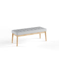 Green Tufted Fabric Ottoman Bench Y98796