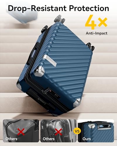 Polycarbonate Expandable Hard Shell Spinner Luggage Charcoal Metallic D2954