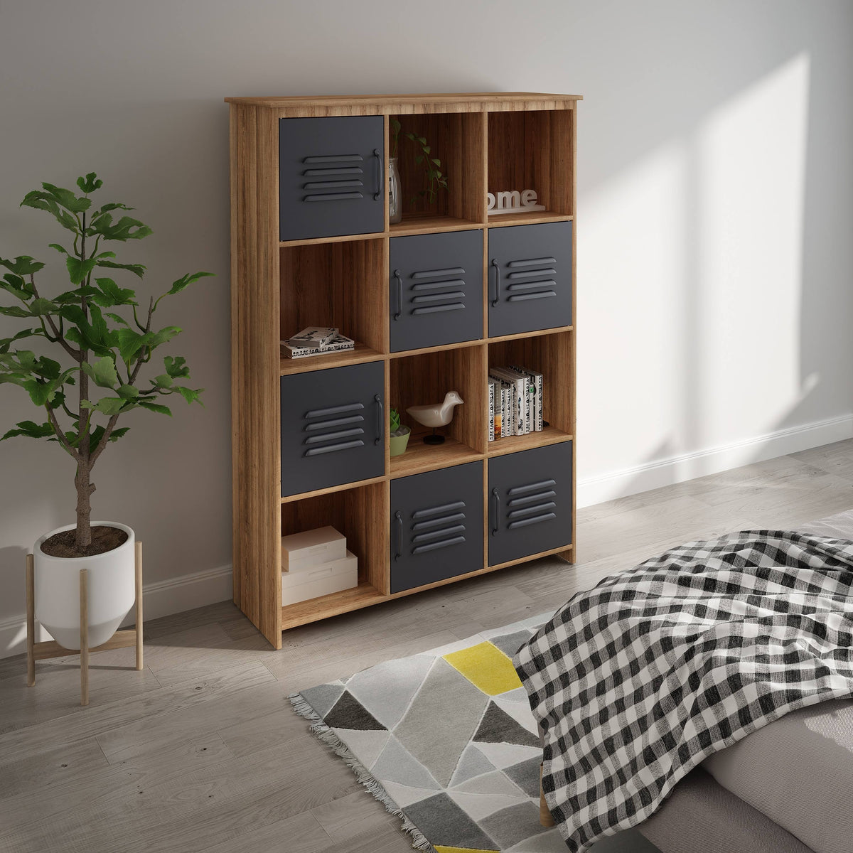 Modern Cube Bookcase with Shelf S33800