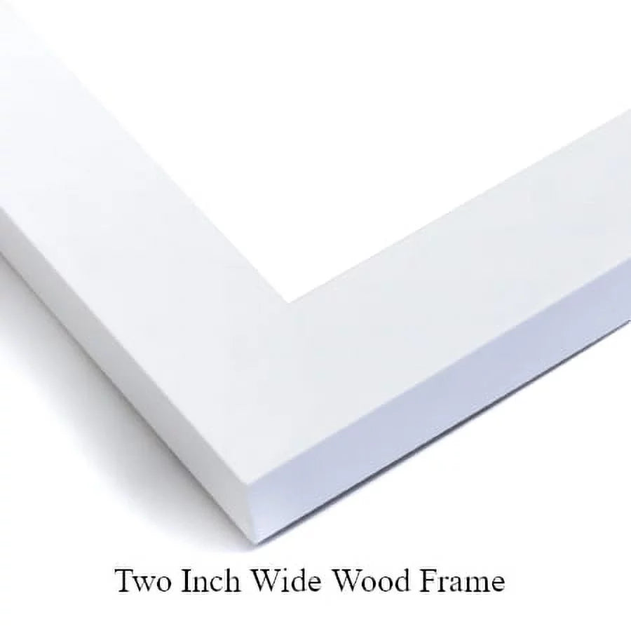 White Modern Wood Framed Art Print E5622