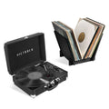 Black Bluetooth Suitcase Record Player with Record Stand O1657