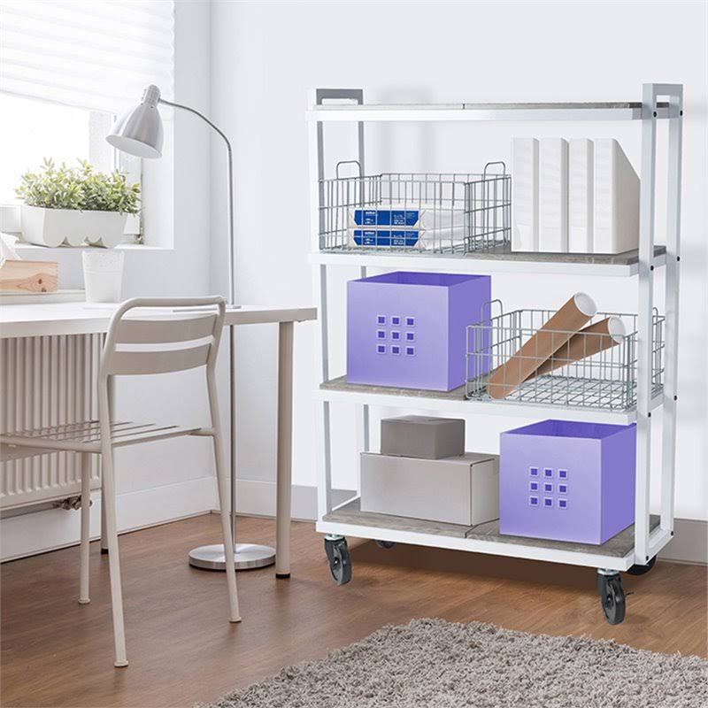 White 4 Shelf Mobile Bookcase Y79280