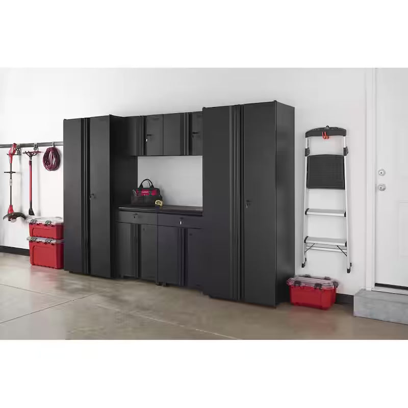 6-Piece Welded Steel Garage Storage System in Black Y817101