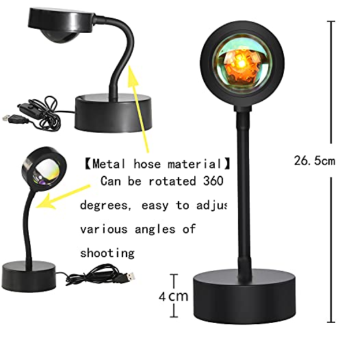 Sunset Lamp with Remote Control, 16 Colors Night Light 180° Rotation V3215