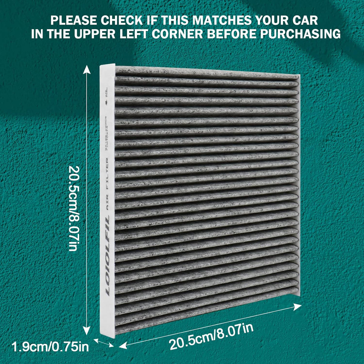 Cabin Air Filter with Activated Carbon Pack of 2 A890156