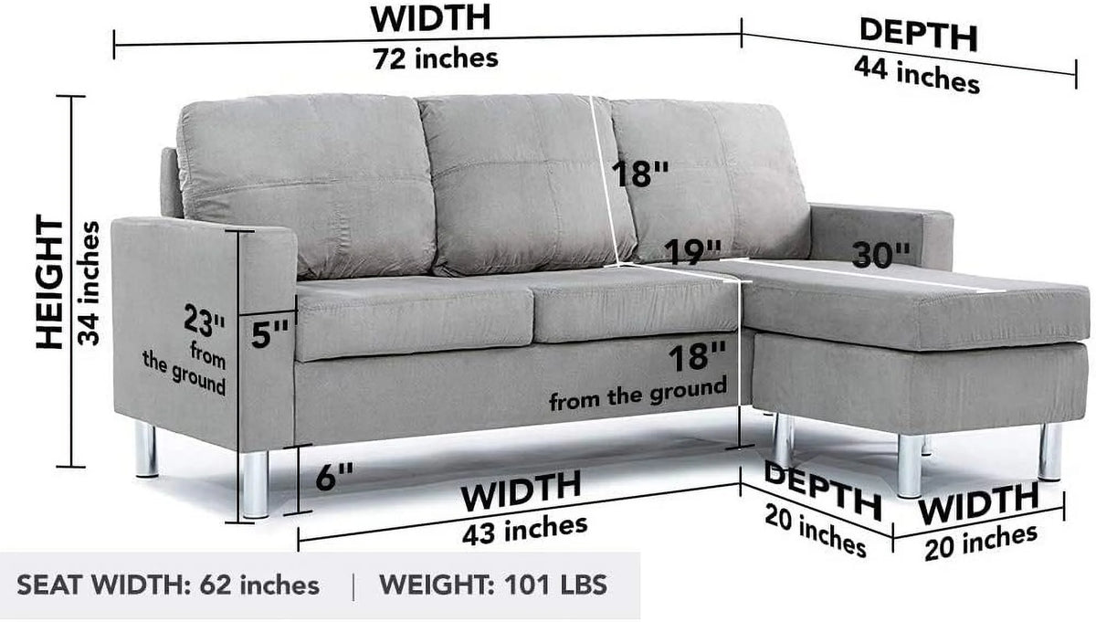 Modern Sectional Sofa Gray C238