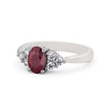 14K White Gold Oval Cut Ruby Solitaire Engagement Ring Size 10.5 U31789