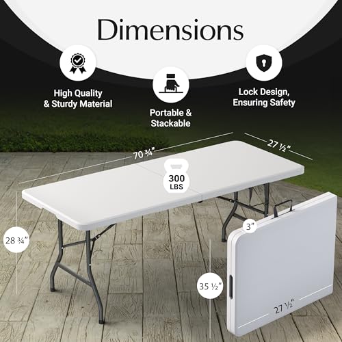 6 Feet Foldable Table with Steel Legs E603