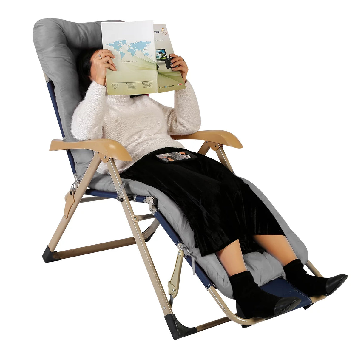 Grey Rocking Chair Cushion 67x22in P186