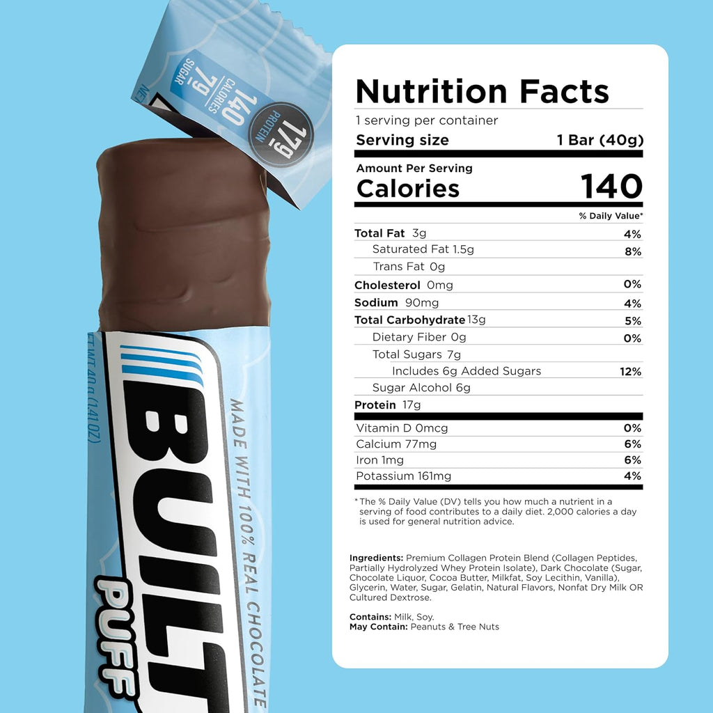 Coconut Marshmallow Puff Protein Bar, 12 count, 17g Protein, Gluten Free E610501