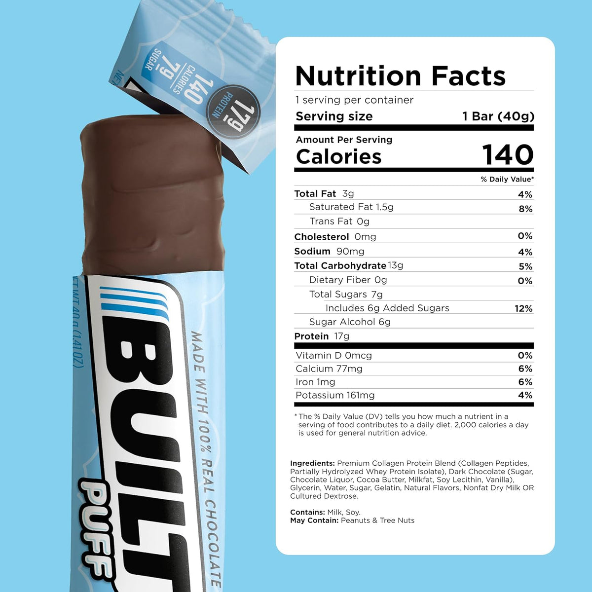 Coconut Marshmallow Puff Protein Bar, 12 count, 17g Protein, Gluten Free E610501