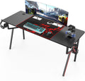 63'' Black Carbon Fiber Gaming Desk with Mouse Pad R2518