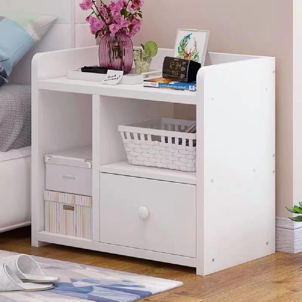 White 2 Drawer Wood Nightstand I710