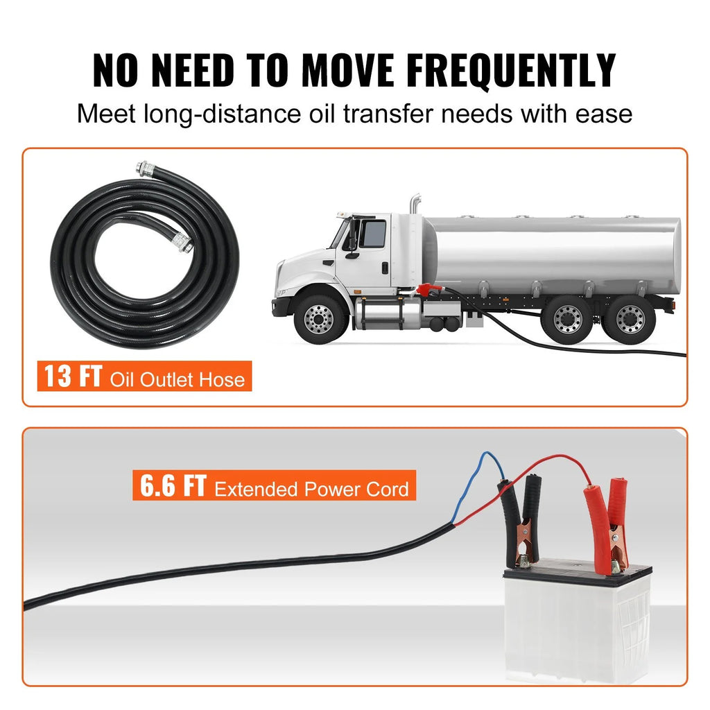 10 GPM 12V DC Portable Electric Self-Priming Fuel Transfer Pump Kit A94195