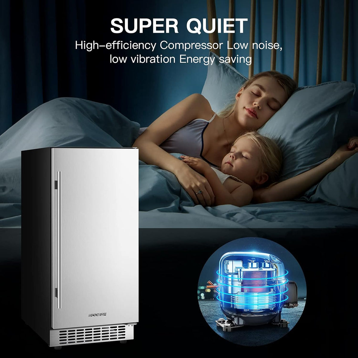 15 Inch Stainless Steel Beverage Refrigerator 100 Cans G1458