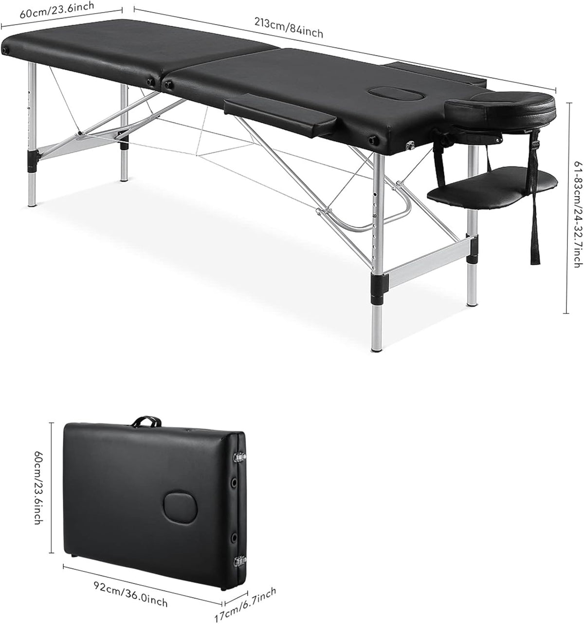 Portable Height Adjustable 2 Section Massage Table L625