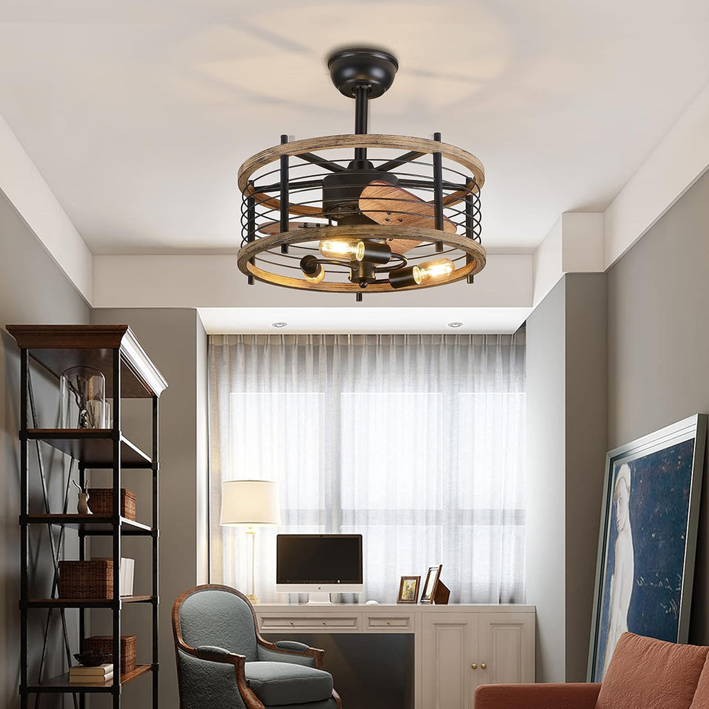 20-inch Caged Ceiling Fan with Light F54716