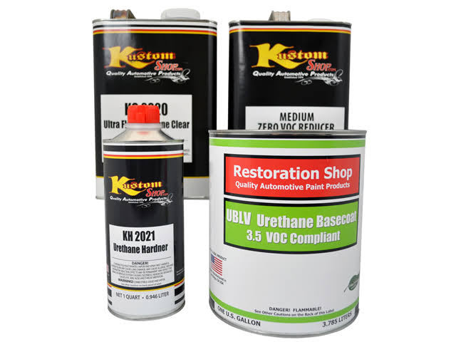 Gold Metallic Low VOC Urethane Basecoat Clearcoat Auto Paint Medium Gallon Kit V51525