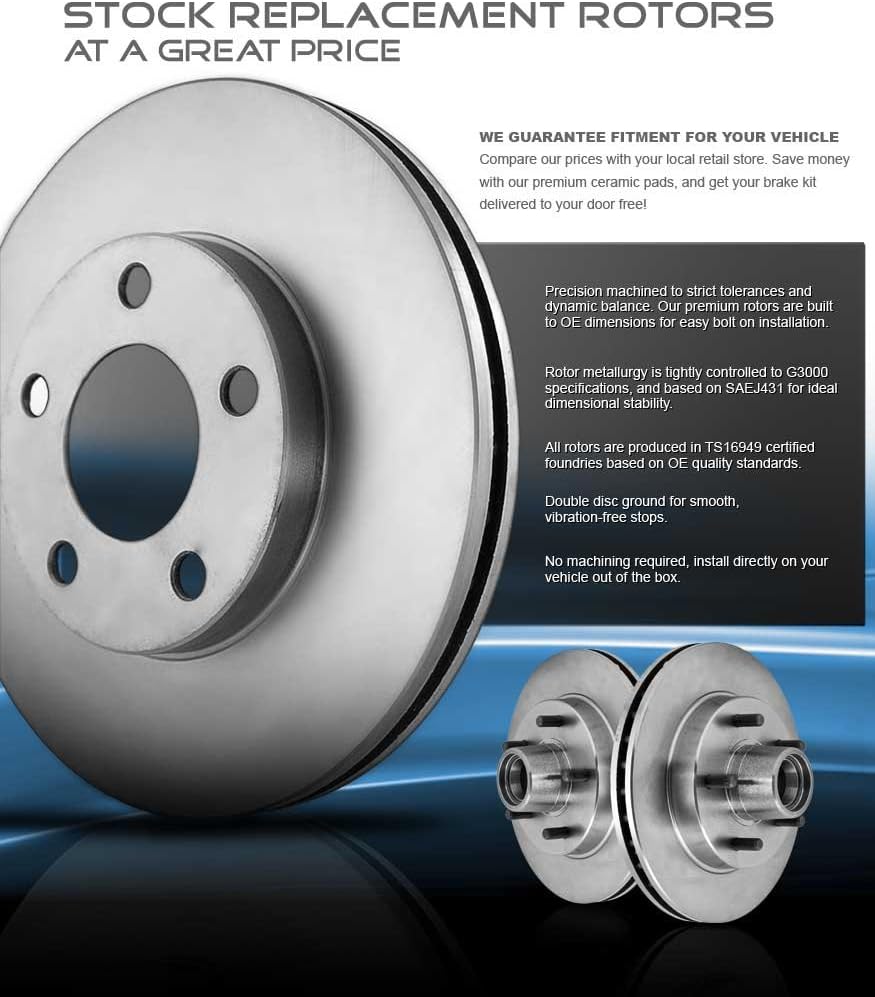 274.5mm + 269mm 5 Lug Brake Rotors + Ceramic Pads + Hardware X846