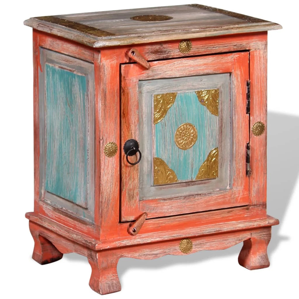 Orange Solid Mango Wood Nightstand R381