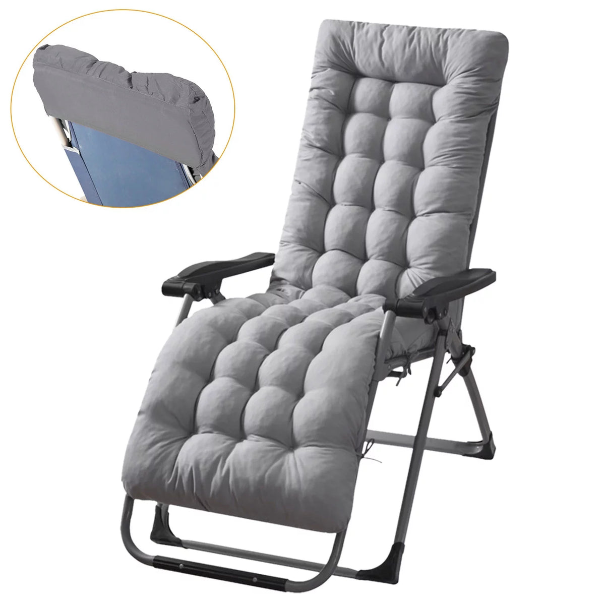Grey Rocking Chair Cushion 67x22in P186