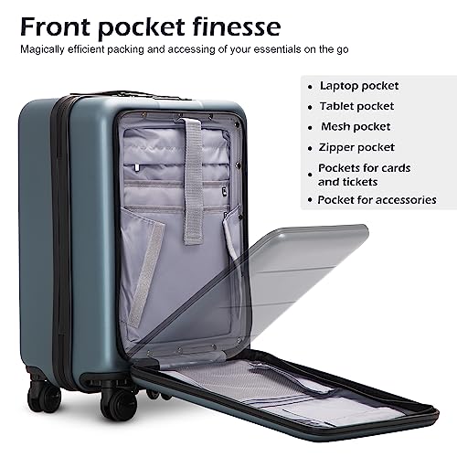 Night Navy 20in ABS+PC Carry On Spinner Suitcase C645