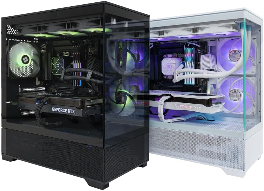 Black Mid-Tower Micro ATX PC Case with Tempered Glass A618137