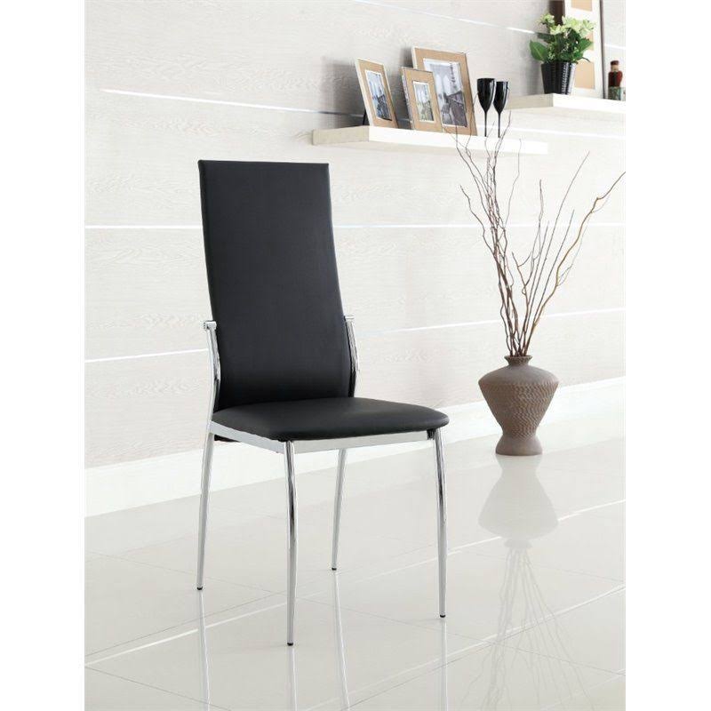 Black Highback Side Chair Set of 2 Z80049