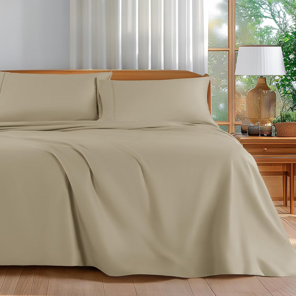 King Size 4-Piece 100% Egyptian Cotton Sheets Set W128710