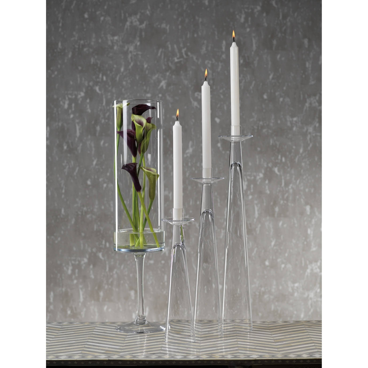 Glass Taper Candle Holder O249683