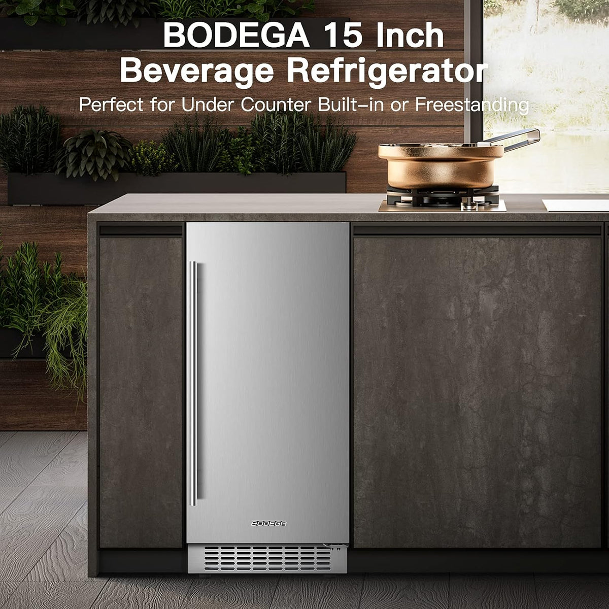 15 Inch Stainless Steel Beverage Refrigerator 100 Cans G1458