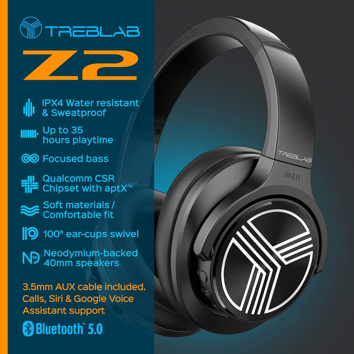 Over Ear Workout Headphones with Microphone C460494