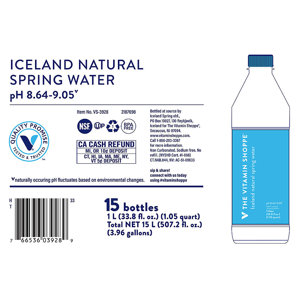 15 Bottles Natural Spring Water (1 Liter per bottle) M748