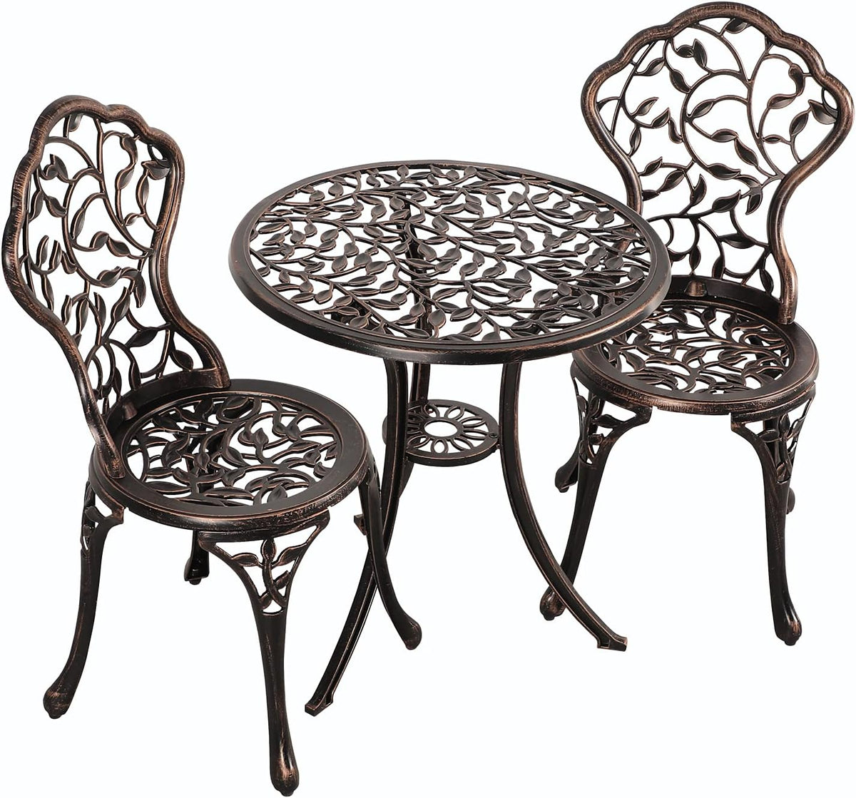 3 Piece Cast Aluminum Patio Bistro Table Set T551568