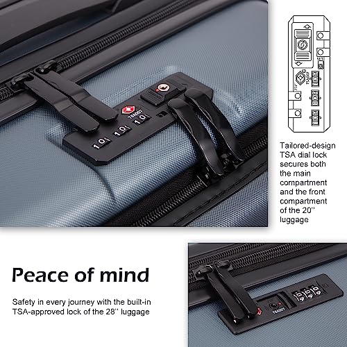 Night Navy 20in ABS+PC Carry On Spinner Suitcase C645