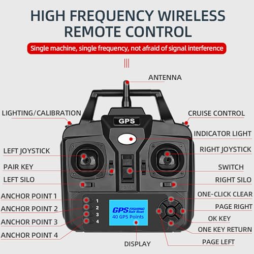 500M Auto Driving Return GPS Dual Motor Fish Finder RC Bait Boat Y4307