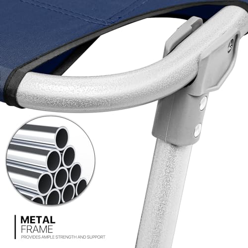 Navy Blue Folding Camping Cot with Storage Bag P5840
