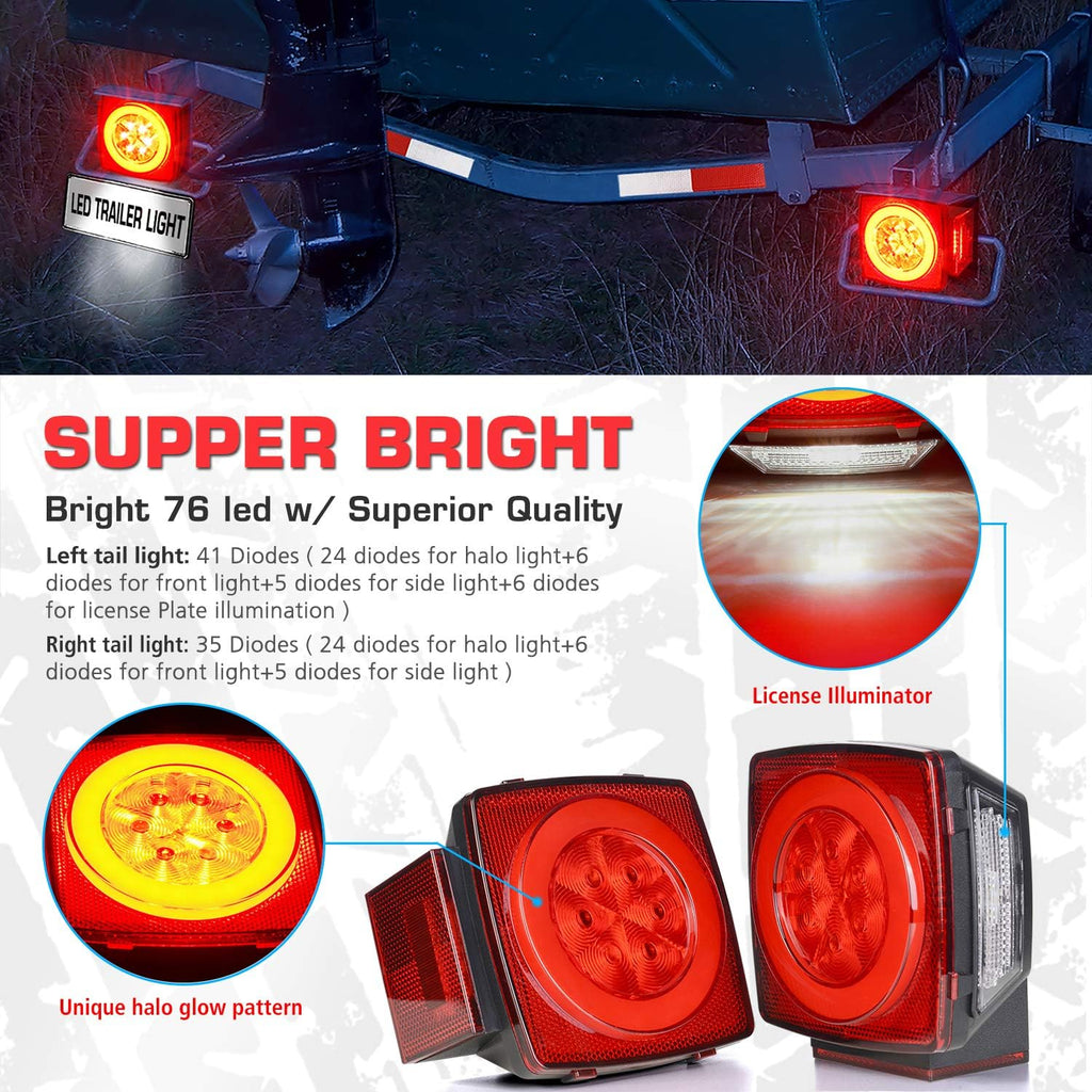 Submersible LED Trailer Light Kit IP68 Waterproof Z2698