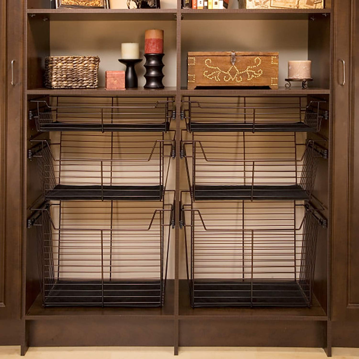 Bronze Wire Pullout Storage Basket Organizer (3 Pack) O9213