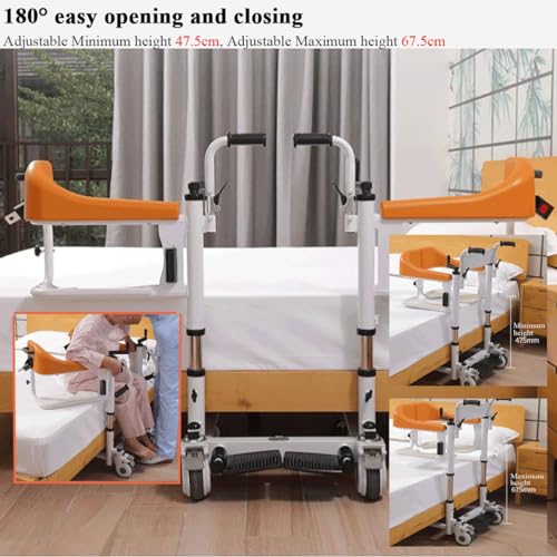 Portable Bath Lift Chair with 180° Split Seat and Wheels H22291