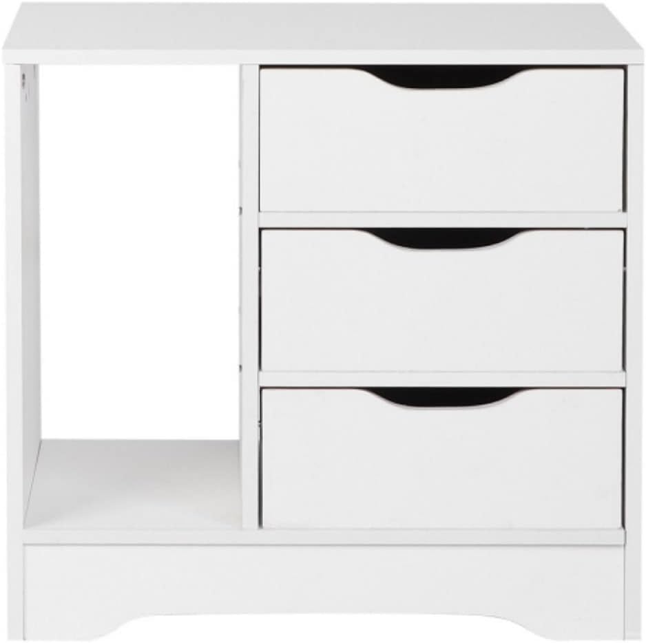 White 2 Drawer Wood Nightstand I710
