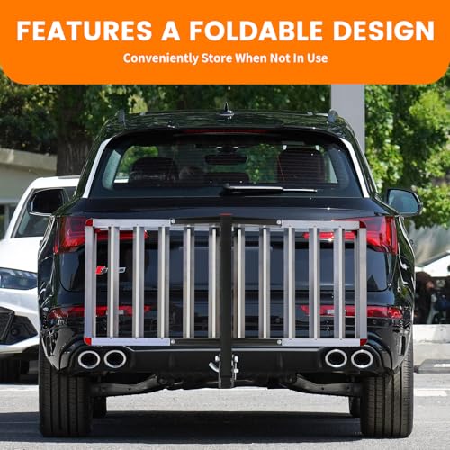 500-lb Capacity 50 inch x 22 inch Folding Aluminum Cargo Carrier Rack Basket with High Side Rails D114660