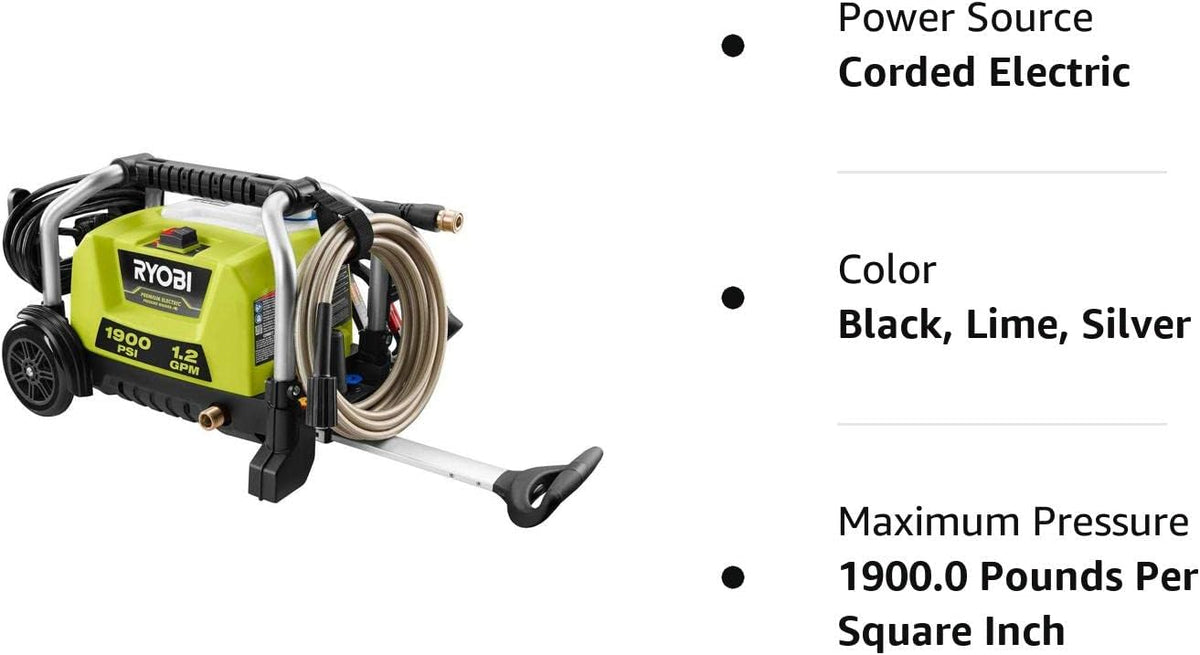 1900 PSI 1.2 GPM Cold Water Electric Pressure Washer N149860
