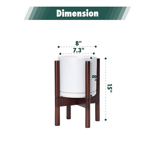 White Ceramic Planter with Stand B726