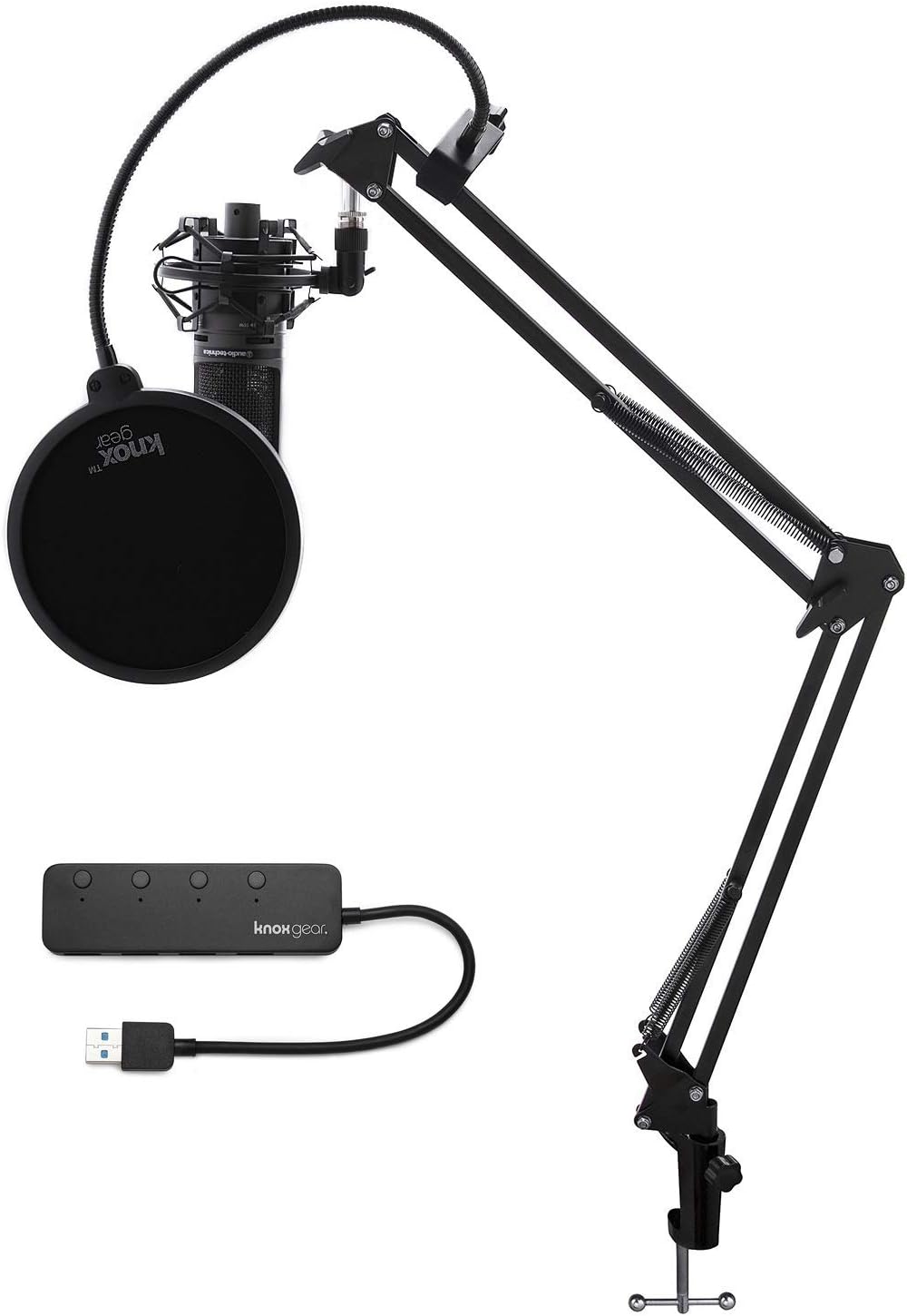 USB Microphone with Boom Arm, Shock Mount and Pop Filter E440601